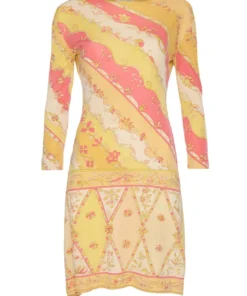 Annie's Archive 1960s Pucci Wool Jersey Peach Printed Summer Dress
