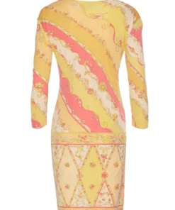 Annie's Archive 1960s Pucci Wool Jersey Peach Printed Summer Dress
