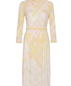 Annie's Archive 1960s Pucci Wool Jersey Yellow Printed Summer Dress