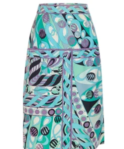 Annie's Archive 1960s Pucci Teal Printed Cotton Skirt