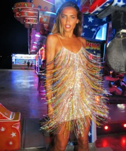 Ashish Sequin Fringe Mini Dress