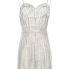 Area Crystal Bustier Fringe Dress