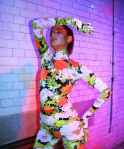 Richard Quinn Orange Pastel Glove Top