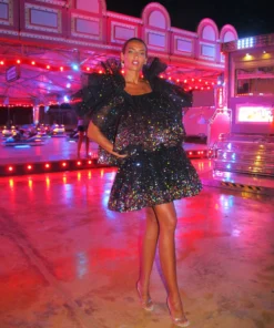 Ashish Tiered Ombre-Sequinned Tulle Dress