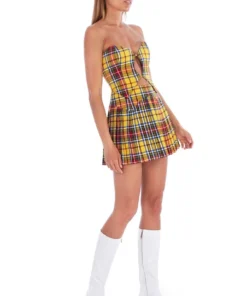 Amuse Bouche Tartan Yellow Corset Top