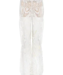 Annie's Archive Emilio Pucci White Embroidered Pants