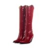 Toral Red Patent Leather Knee-High Boots