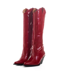 Toral Red Patent Leather Knee-High Boots