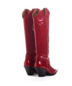 Toral Red Patent Leather Knee-High Boots