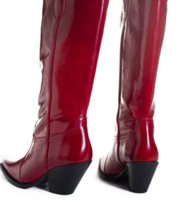 Toral Red Patent Leather Knee-High Boots